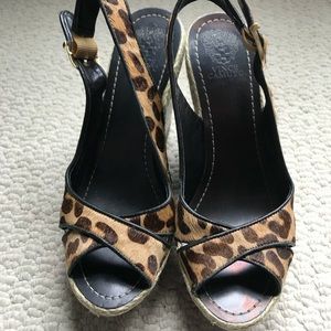 Vince Camuto leopard wedge heels